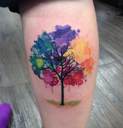 Vandfarve Tree Tattoo