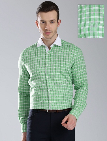 Fehér galléros férfi zöld ingek