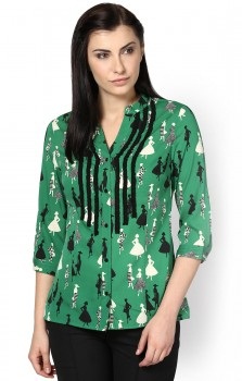 Zöld nyomtatott női ingek