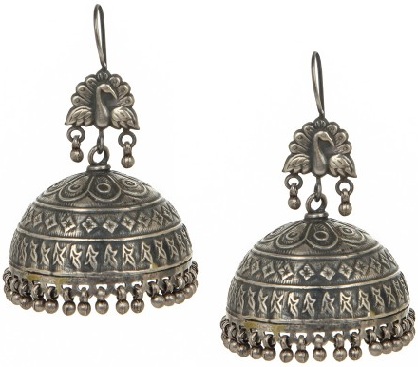 Antik Madhuban Silver Jhumkas