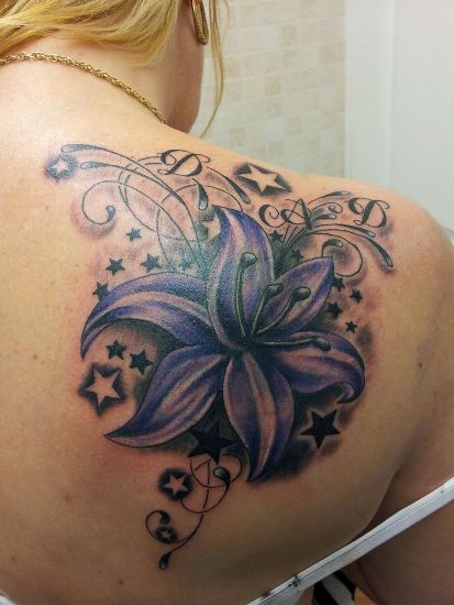 Suave In Mauve Lily Tattoo Designs