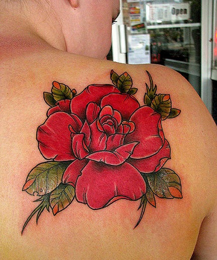 Traditionelt rosetatoveringsdesign