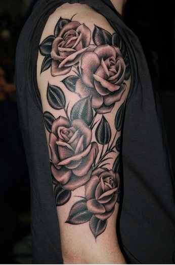rózsás tetoválás tervezés férfiaknak