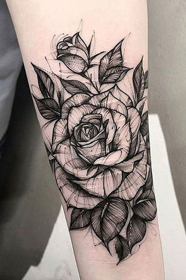 Gyönyörű Rose Tattoo Designs