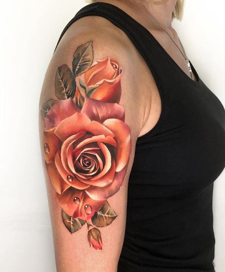 Gyönyörű Rose Tattoo Designs