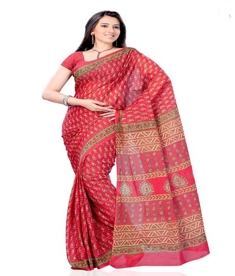 Red Rajasthani Allure Saree