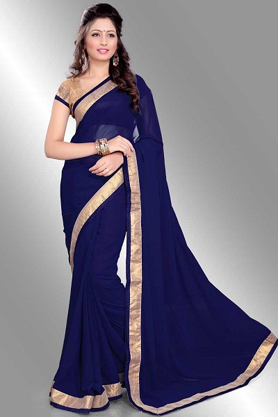 Alkalmi Rajasthani Blue Saree