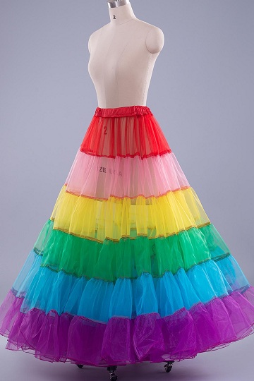 Rainbow Netted Langt farverigt nederdel