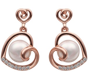 Alloy Heart Pearl øreringe til piger