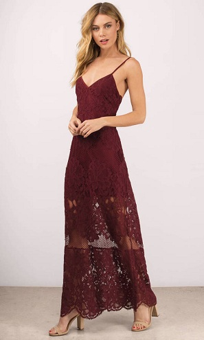 Wanderlust Wine Lace formel kjole