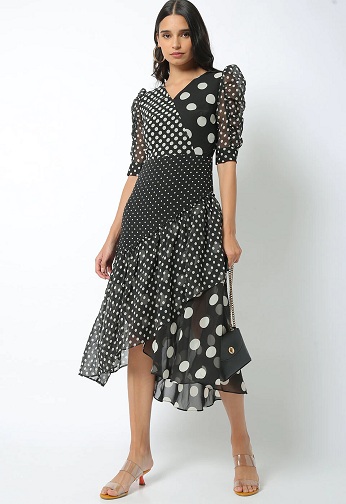 Polka Dot A Line flæse kjole