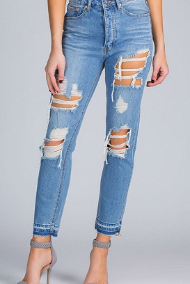 Monkey Wash Distressed Jeans