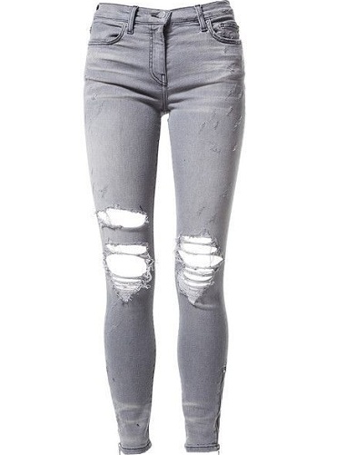Grey Distressed Jeans Dame