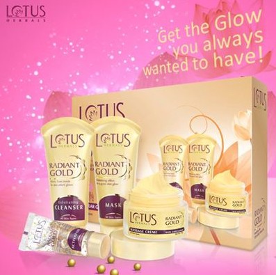 Lotus herbals Radiant gold ansigtssæt