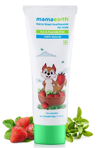 Mama Earth Berry Blast Flouride Gratis tandpasta til babyer og småbørn