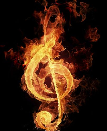 Musical Note Tatoveringer Med Flammer