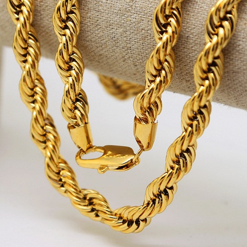 Kötél 24k arany lánc