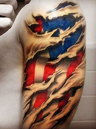 3D flag tatovering