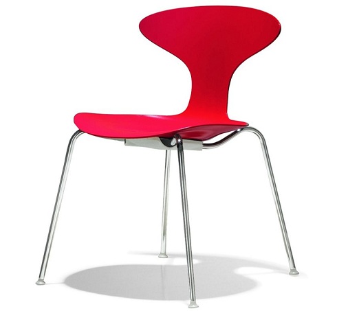 Stílusos egymásra rakható szék piros színben