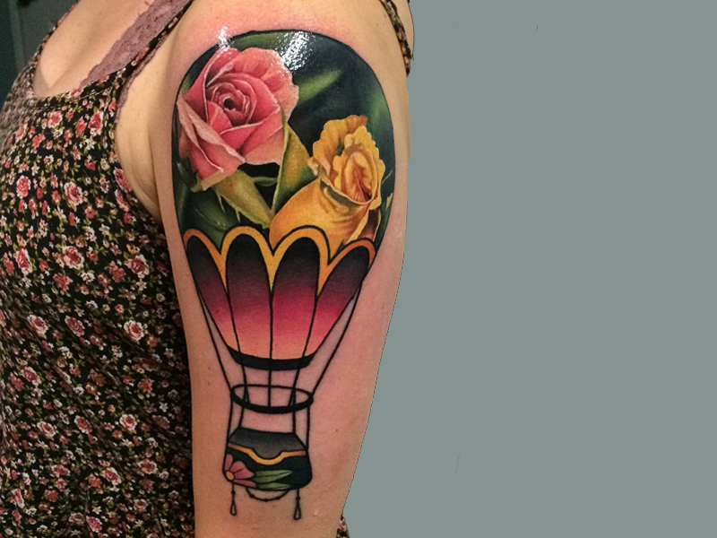 Sjovt ballontatoveringsdesign