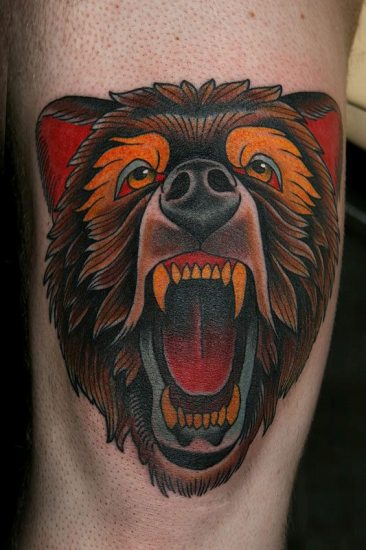 3D Bear Tattoo Design