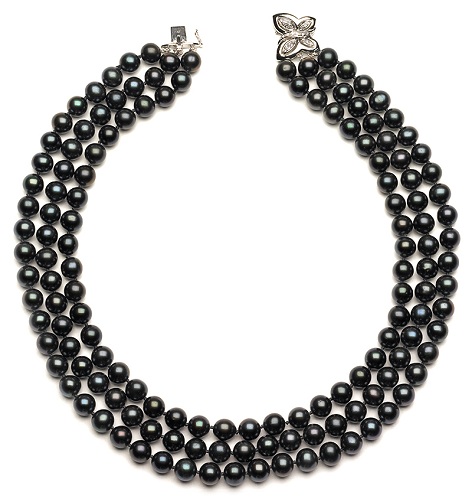 Triple Strand Black Pearl