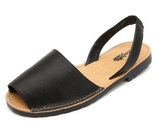 Kvinders Sling Back Leather Slide Sandal