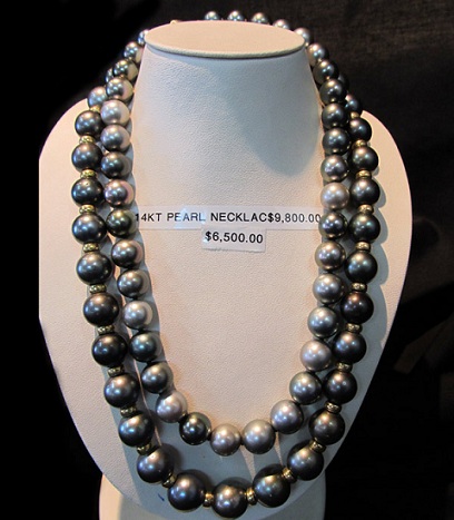 Sort perle halskæde