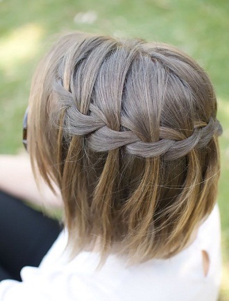 flettet bob styles - Waterfall Braid