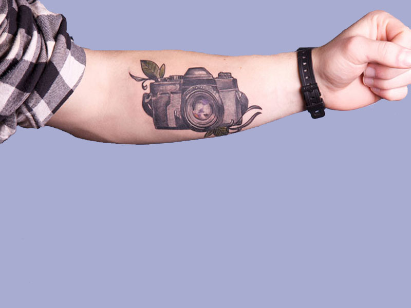 Kamera tatovering designs og billeder