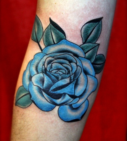 Mørkeblå stil Tribal Rose Tattoo