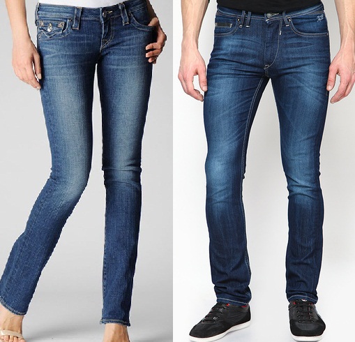Jeans med lav talje og lige til mænd og kvinder