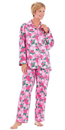 Floral pyjamasæt i flanel