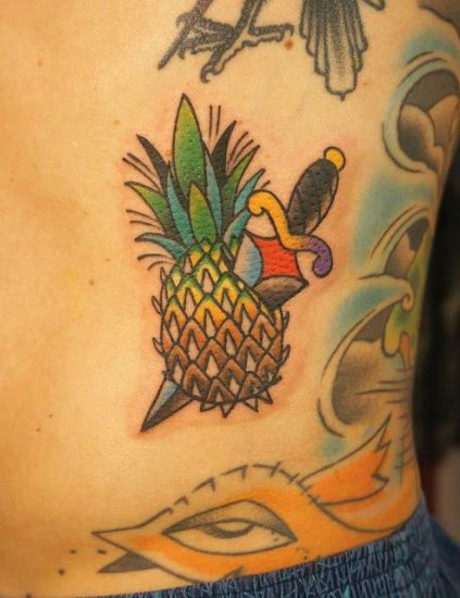 Pineapple Dagger Tattoo Design