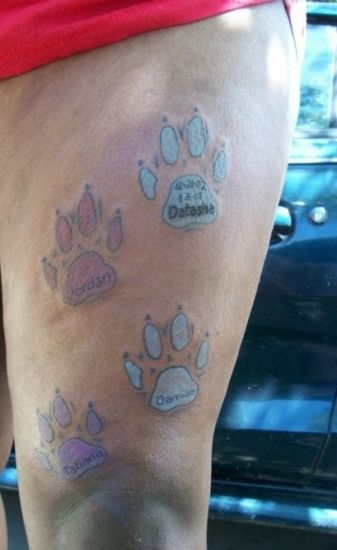 Dog Paw Prints Tattoo Design