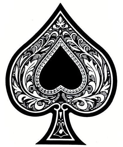 Aces Spade Card Tattoo virágmintával