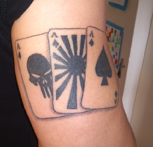 Three Aces Card Tattoo Design