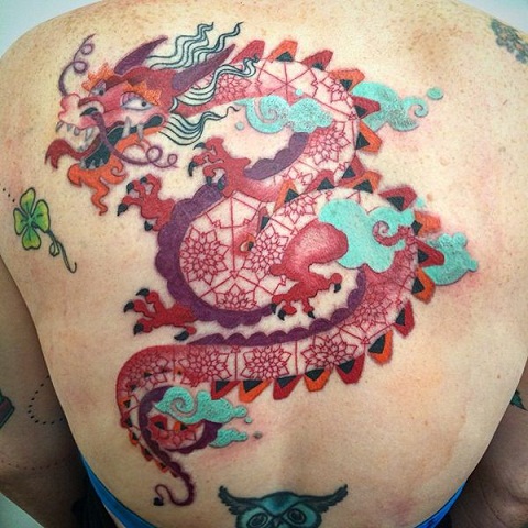Dragon i Pink Tattoo