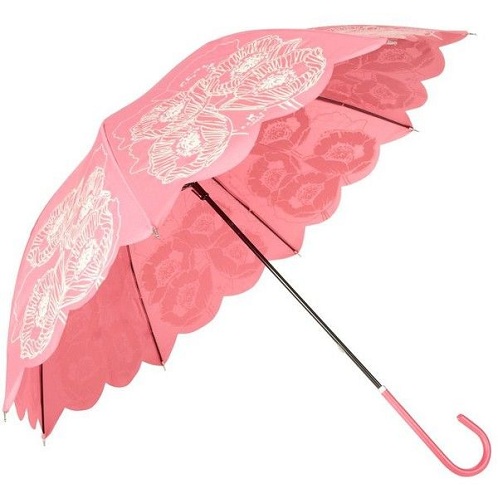 Fodros hosszú rózsaszín díszes esernyők