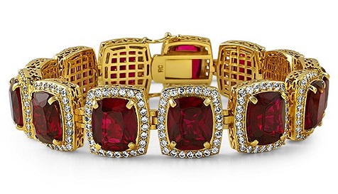 Guld Ruby armbånd