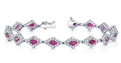 Rubin og diamantarmbånd