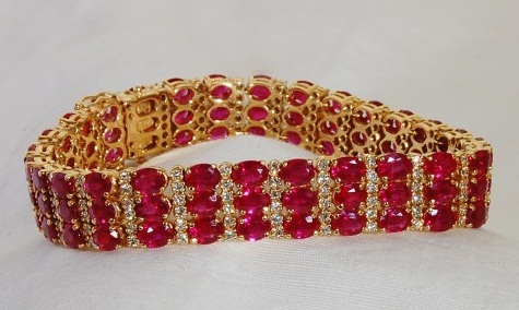 Multi Row Ruby armbånd