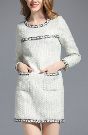 Szabványos stílusú női tweed ruha