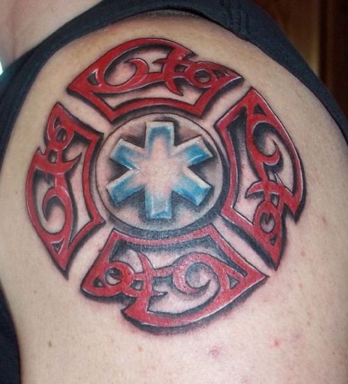 Fire Rescue Tattoo Design