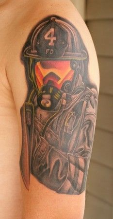 Tűzoltó tetoválás tervezés