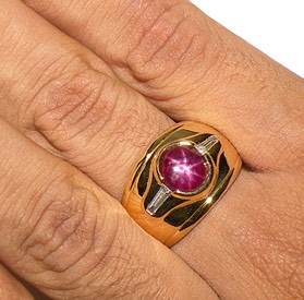Rubin drágakő gyűrű