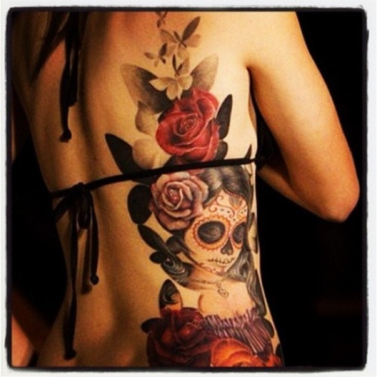 Sugar Skull Gypsy Tattoo Design