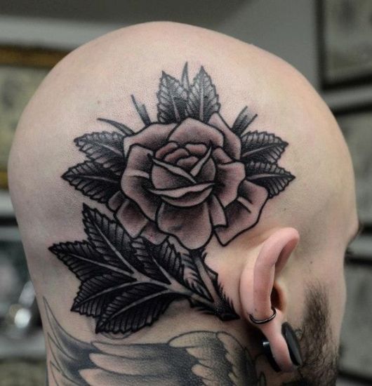 Rose Patterns Hair Tattoo Design
