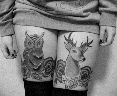 Dyr lår tatoveringer