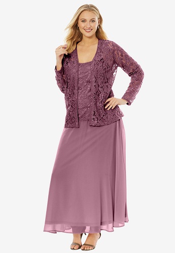 Accoutered Plus Size kjole i to dele
